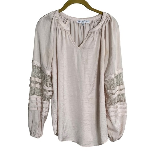 Current Air Nude Lace Blouse Small - Picture 1 of 6